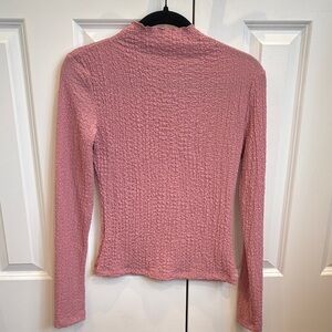 Dynamite Textured Pink Long Sleeve Top